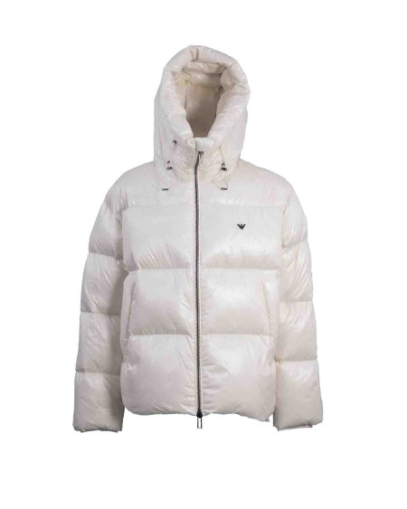 Shop EMPORIO ARMANI  Piumino: Emporio Armani piumino.
Cappuccio.
Maniche lunghe.
Chiusura con zip con doppio cursore.
Logo sul petto a contrasto di colore.
Composizione: 100% Poliammide.
Composizione imbottitura: 90% piumino 10% Piuma d'oca.
Fabbricato in Cina.. 6R1B97 1NKZZ-0128